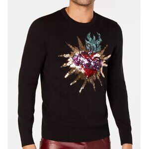 NWT INC International Concepts Rave Heart Sequin Embellished Crewneck Sweater XL